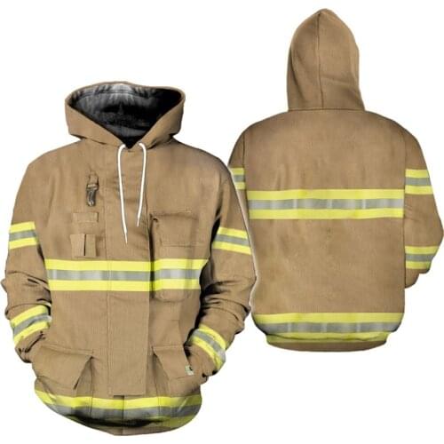 Fire Department Suit 3D All Over Printed Sweatshirt 3D Print Hoodie Zipper Men Women New Style Harajuku Outerwear Drop Shipping