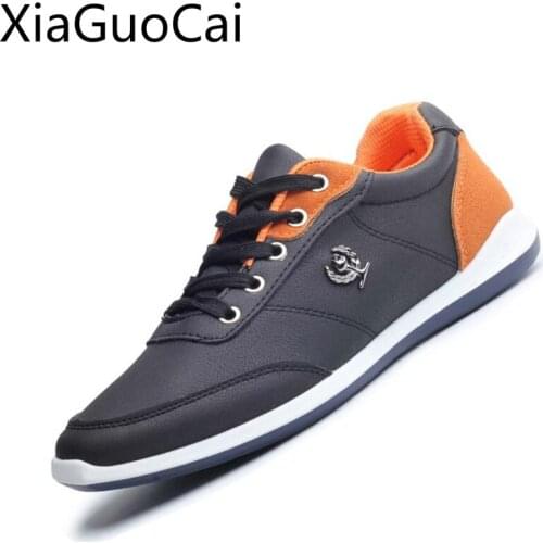 High Quality Fashion Men Casual Shoes Patchwork Lace Up Male Sneakers Spring and Autumn Rubber Footwear Casual Shoes W8 35