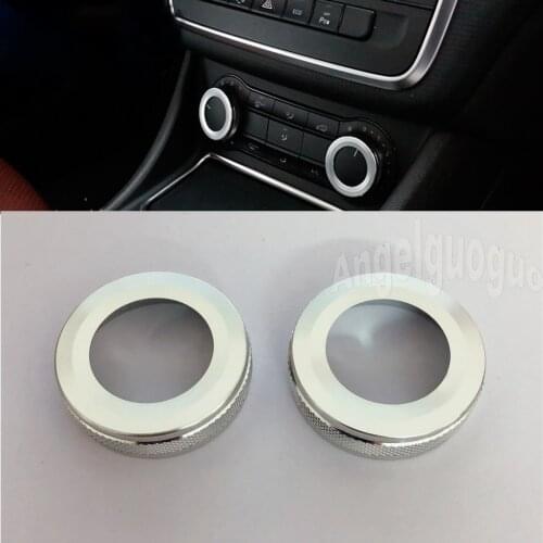 Angelguoguo Aluminum alloy Air conditioning knob cover decorate Fit for Mercedes Benz A/B/CLA/GLA-class car style