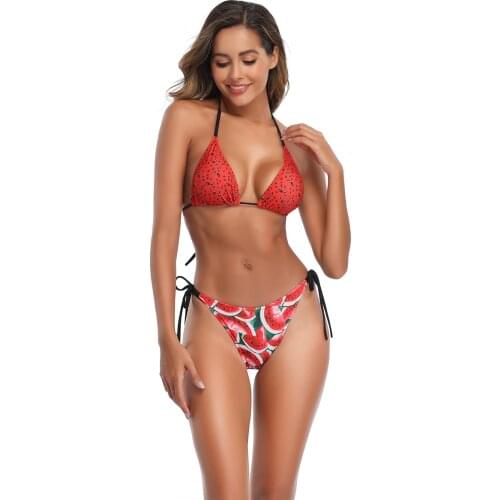 Sexy Watermelon Print Micro Bikini 2020 Mujer Women Push Up Padded Brazilian Biquini Beach Pool Bathing Suit Thong Swimwear