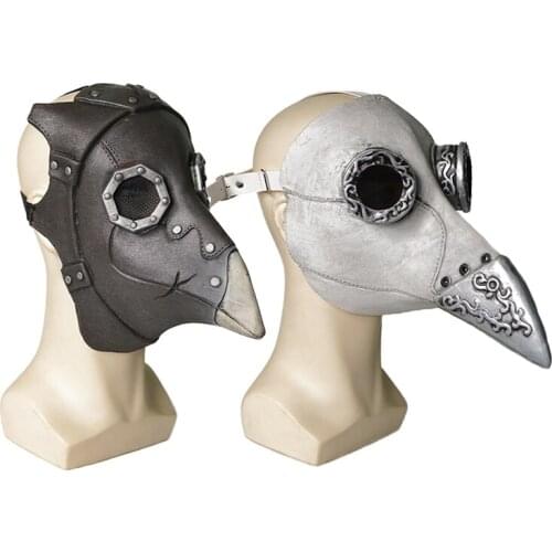 Snailify Funny Medieval Steampunk Plague Doctor Bird Mask Costume Gothic Beak Latex Masks Adult Halloween Event Party Props