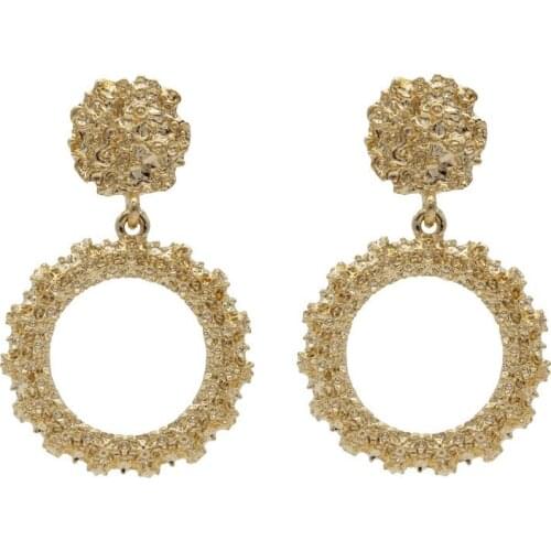 Fashion round earrings, creative all-match metal earrings, large aesthetic earrings with simple geometric shapes, female jewelry