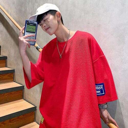 2020 Men short-sleeved t-shirt summer new trend Korean version of the loose half-sleeve mens t-shirt summer Fashion sportswear