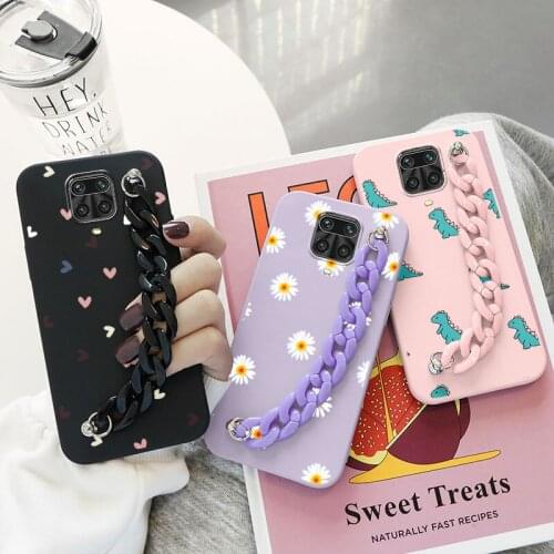 Wrist Chain Soft Silicone Funda For Redmi Note 9 Pro 9s Case Phone Cover For Xiaomi Redmi Note9 Pro Note9Pro Note9S Coque Shells