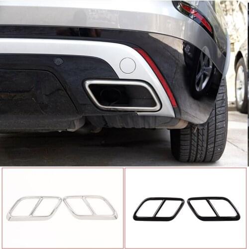 Car Exhaust Pipe Cover Trim 304 Stainless Steel Chrome For Range Rover Velar 2017 2018 2019 Car Accessories Exhaust emission