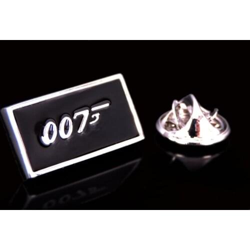 Summer new high quality brass material 007 Brooch mens Lapel Pin fashion style hat scarf backpack badge womens jewelry gifts
