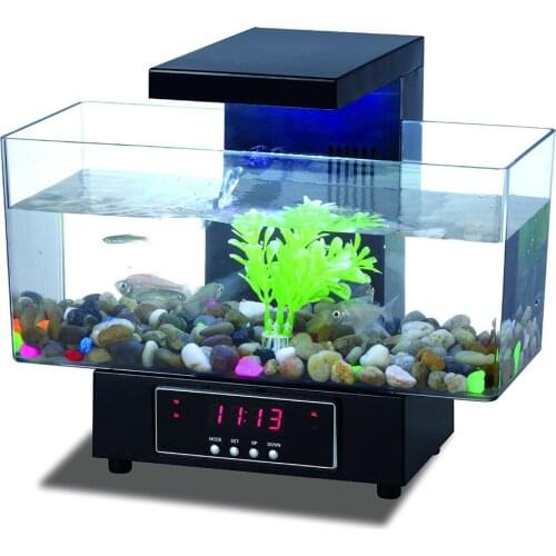 New USB HD Transparent Square Mini Fish Tank Desktop Aquarium Personalized Mini USB Ultra White Desktop Aquarium With Lights