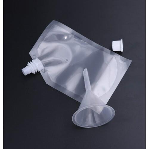 10pcs Transparent Drinks Flasks Pouch Reusable Beverages Drinking Flasks with 2 Funnel