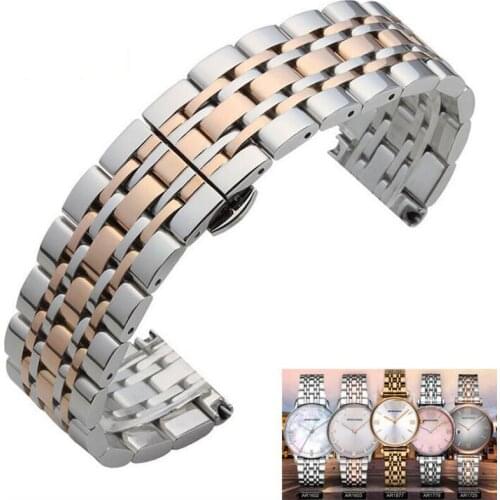 2019 Newest Metal Stainless Steel Watch Band Wrist Strap 16mm 18mm 20mm 22mm Replacement Butterfly Clasp Bracelet Strap Band