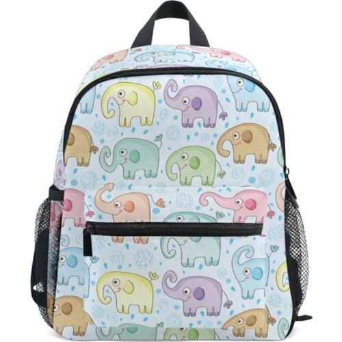 New Junior School Bag For Teenager Girls Kids Backpack Boy Cute Cartoon Elephant Backbag Waterproof Mochila Escolar 2021