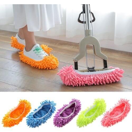 1pc Dust Cleaner Grazing Slippers House Bathroom Floor Cleaning Mop Cleaner Slipper Lazy Shoes Cover Microfiber Duster Cloth #05