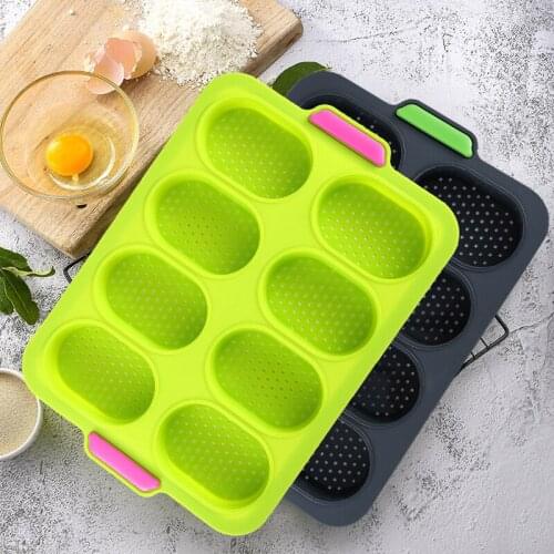 8 Hole Silicone Bread Mold Muffin 3D Jelly Mould Form Bakeware Baking Pan Dessert Cookie Form Non-stick Molds Cake Tool