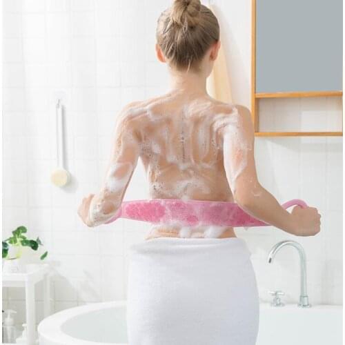 Silicone back towel Soft Loofah Bath Towel Bath Belt Body Exfoliating Massage For Shower Body Cleaning Bathroom Shower Strap
