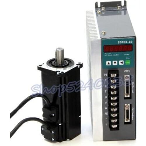 High quality Servo motor set 200W 400W 600W AC220V 60ST AC Servo Motor 0.637N.M 1.27N.M 1.91N.M 3000RPM with Servo Driver