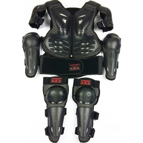 Youth child Motocross Motorcycle Gear Kids Youth Body Protector Vest Armor Jacket CHest Protection With- elbow kNee protection R