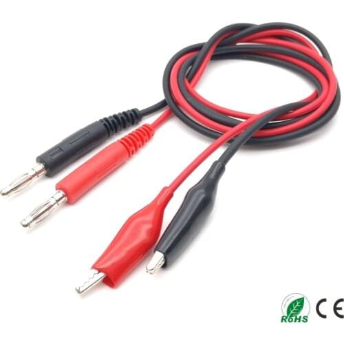 1 Pair Alligator Testing Cord Cable Lead Clip to Banana Plug for Multimeter Test High Quality 80CM