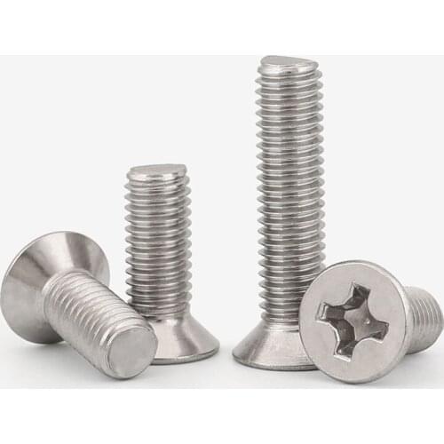 10/25pcs CM M1.4 M1.6 M2 M2.5 M3 M4 M5 M6 A2 304 Stainless Steel Cross Phillips Ultra Thin Super Low Flat Wafer Head Screw Bolt