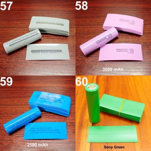 100pcs/lot 18650 lithium battery outer skin packaging shrink film battery capacity standard PVC heat shrink tubing shrink film