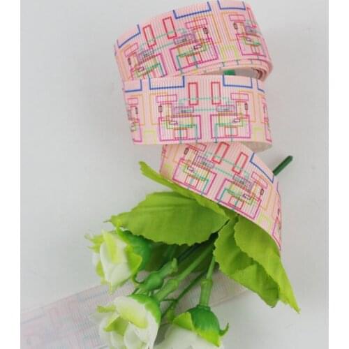 16mm/22mm/25mm/38mm/75mmPinkprint grosgrain ribbon 10/25/50yards DIY gift wrap sewing wedding decor ribbon