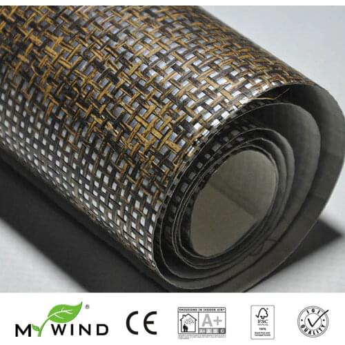 2020 MYWIND Grasscloth Wallpapers Luxury Natural Material 3D Paper Weave Design Wallpaper In Roll Decor damask bedroom