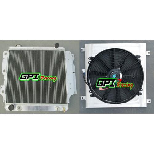 3 row aluminum radiator & shroud & fan for Jeep Wrangler YJ/TJ/LJ RHD 1987-2006