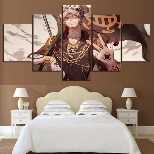 5 Panel Trafalgar Law One Piece Anime Canvas Posters Wall Art Pictures HD Prints Oil Paintings Home Decor Living Room Decoration