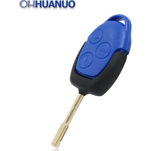 5pcs/lot Replacement 3 Button Transit Connect Set Remote Key Shell For Ford Car Key Blue Case