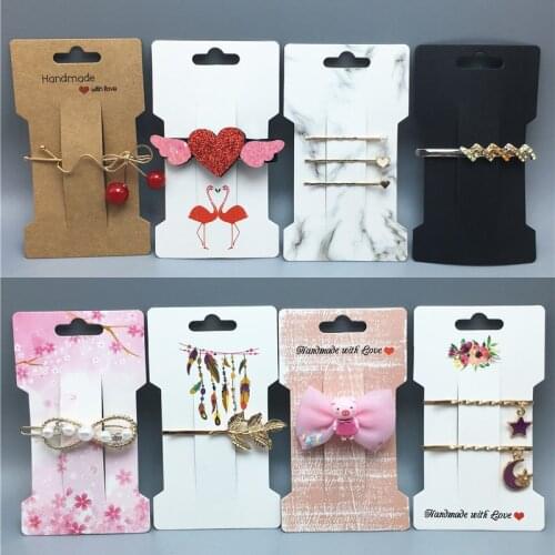 50pcs Multi-style Hair Clip Card 11.5X6.6CM Hair Accessories Jewelry Display Card New Arrival Hair Clip Packaging Classic Cards