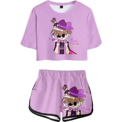 BSLNXNMA Minitoon 3D Men Women Oversized Harajuku Pullover Coats Summer Two Pieces sets Women