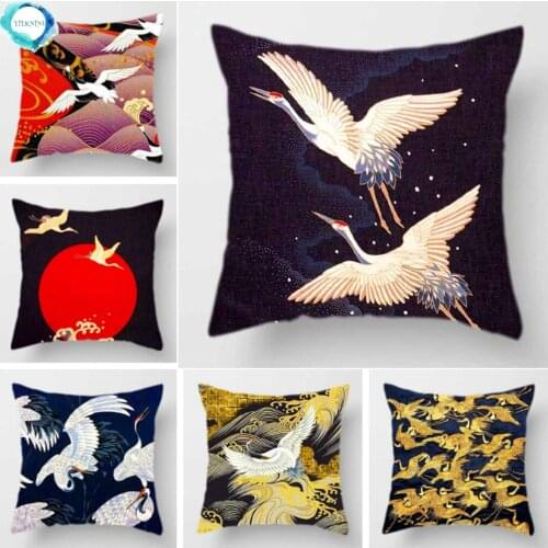 Chinese Vintage Style Polyester Cushion Cover Sofa Bedroom Decorative Pillowcase for Living Room Home Decoration Cushion Cover