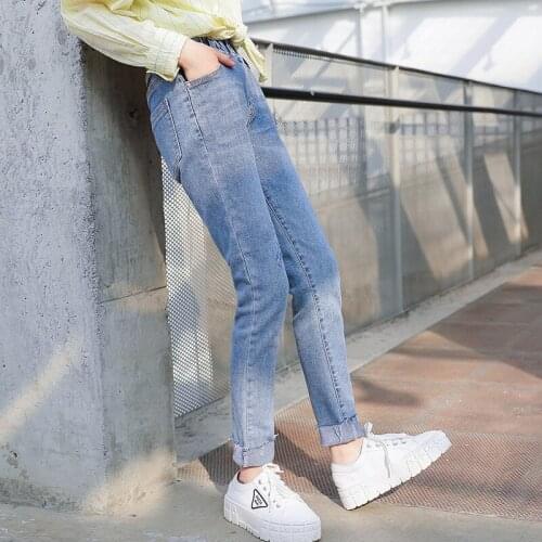 Jeans for Girls Slim Pencil Pants Kids Jeans Elastic Waist Childrens Jeans Autumn Fashion Jeans Pants for Girls