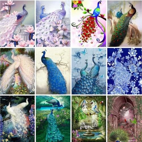 EverShine DIY 5D Diamond Painting Full Drill Square Peacock Diamond Embroidery Animals Cross Stitch Handmade Hobby Art Gift