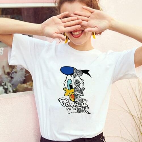 Disney Tshirt Graphic Cartoon Donald Duck Short Sleeve T-shirt Female Loose O-Neck T-shirt Camiseta Clothes