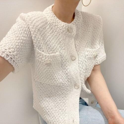 2021 Women Cardigan Tops Knitted Sweater Vintage Casual Single-breasted Cardigans Women Elegant O-Neck Femme Tops Streetwear