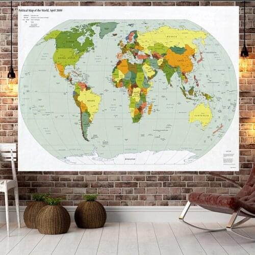 World map tapestry room wall decor backdrop tapisserie 3d tapiz grande large wall carpet