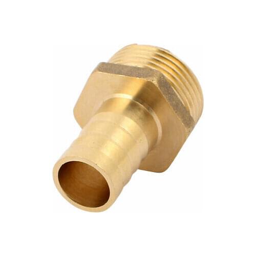 Brass 1BSP Male Thread to 19mm Hose Barb Straight Fitting Adapter Coupler