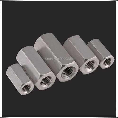 M8 DIN6330 Stainless Steel 304 Female To Female Hexagon Rod Coupling Nut 20pcs/lot