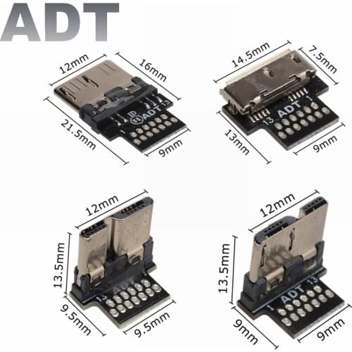 Micro B USB 3.0 A Male &Female USB B Connector Interface PCB Converter Adapter Breakout Board