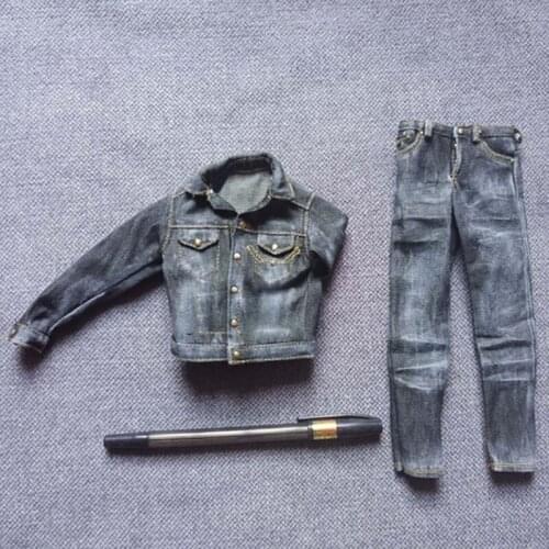 1/6 Scale Soldier Trendy Denim Clothes Classic Tops Pants Suits Fits 12-inch Action Figure Toys Body Model Accessories In Stock