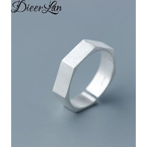 Fashion Silver Color Hexagon Rings For Women Engagement Statement Finger Rings anillos mujer