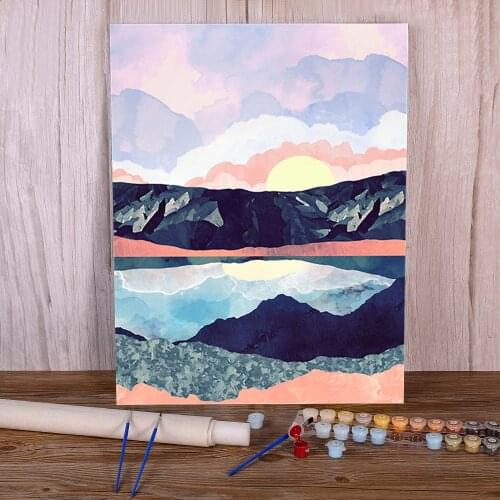 Landscape Mountain Paint By Numbers Complete Kit Oil Paints 40*50 Oil Painting Home Decor Children Handiwork Wall Art Drawing