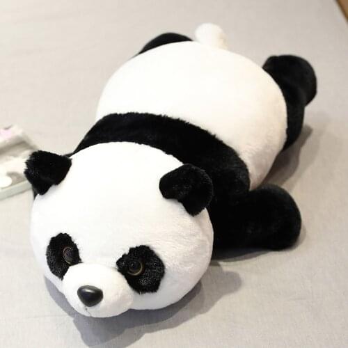New 50cm-90cm Lying Panda Plush Toys Soft Cartoon Animal Black and White Stuffed Doll Sleeping Pillow