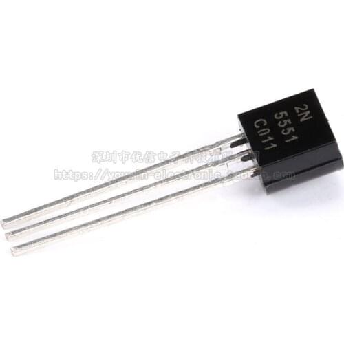 100pcs / 1 lot Original 2N5551 TO-92 NPN 160V 0.6A straight plug triode copper feet