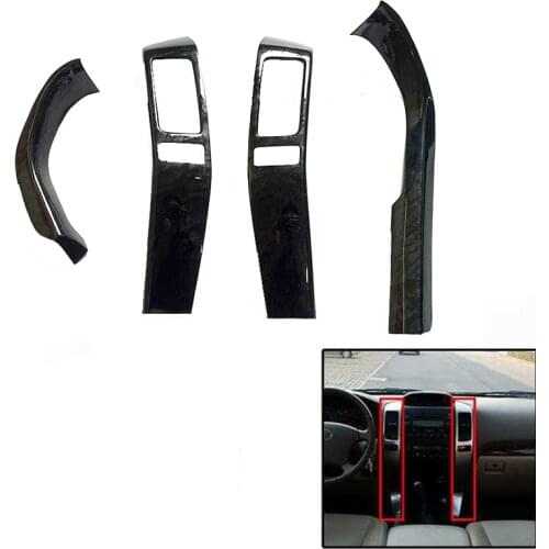 Black Wood Color Dashboard Trims Car Styling Accessories Sticker For Toyota Land Cruiser 120 Prado FJ120 2003-2009