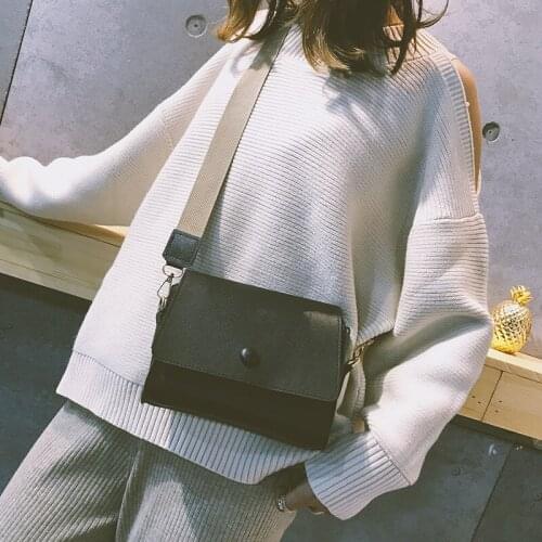 Casual PU Leather Crossbody Bag For Women With Wide Strap Small Messenger Shoulder Bags Female Daily Travel Phone Bag Purses