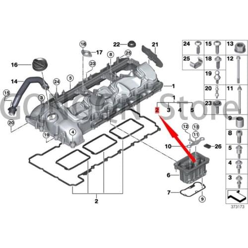 CAR valve cover gasket bm wEF07 GT 535i E82 135i N55 E88 135i N55 E90 LCI 335i N55 E91 LCI 335i N55 E92 LCI 335i E93 LCI 335i Va