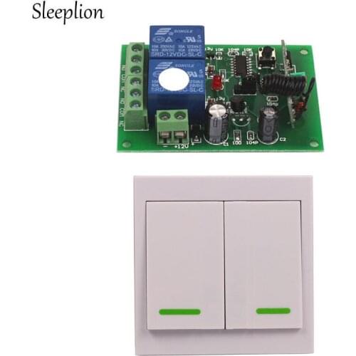 Sleeplion DC 12V 10A Relay 2CH wireless Wall Remote Control Switch Transmitter+ Receiver Module