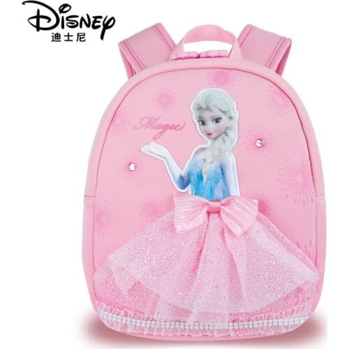 Disney Frozen Pink + Girls Backpack Blue Womens Lightweight Small Macarons Cute Childrens Schoolbag