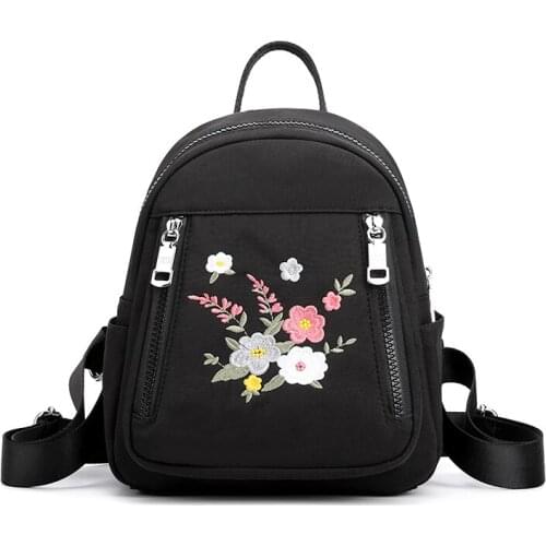 Oxford Women Backpack Teenager Girls Student Embroidery Print School Shoulder Bags Schoolbags Travel Casual Knapsack Mochila