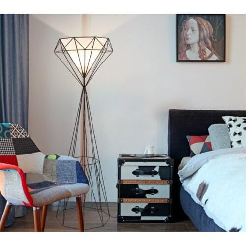 Modern diamond Floor lamps Nordic exhibition hall art living room bedroom creative retro iron vertical floor lights za GY236